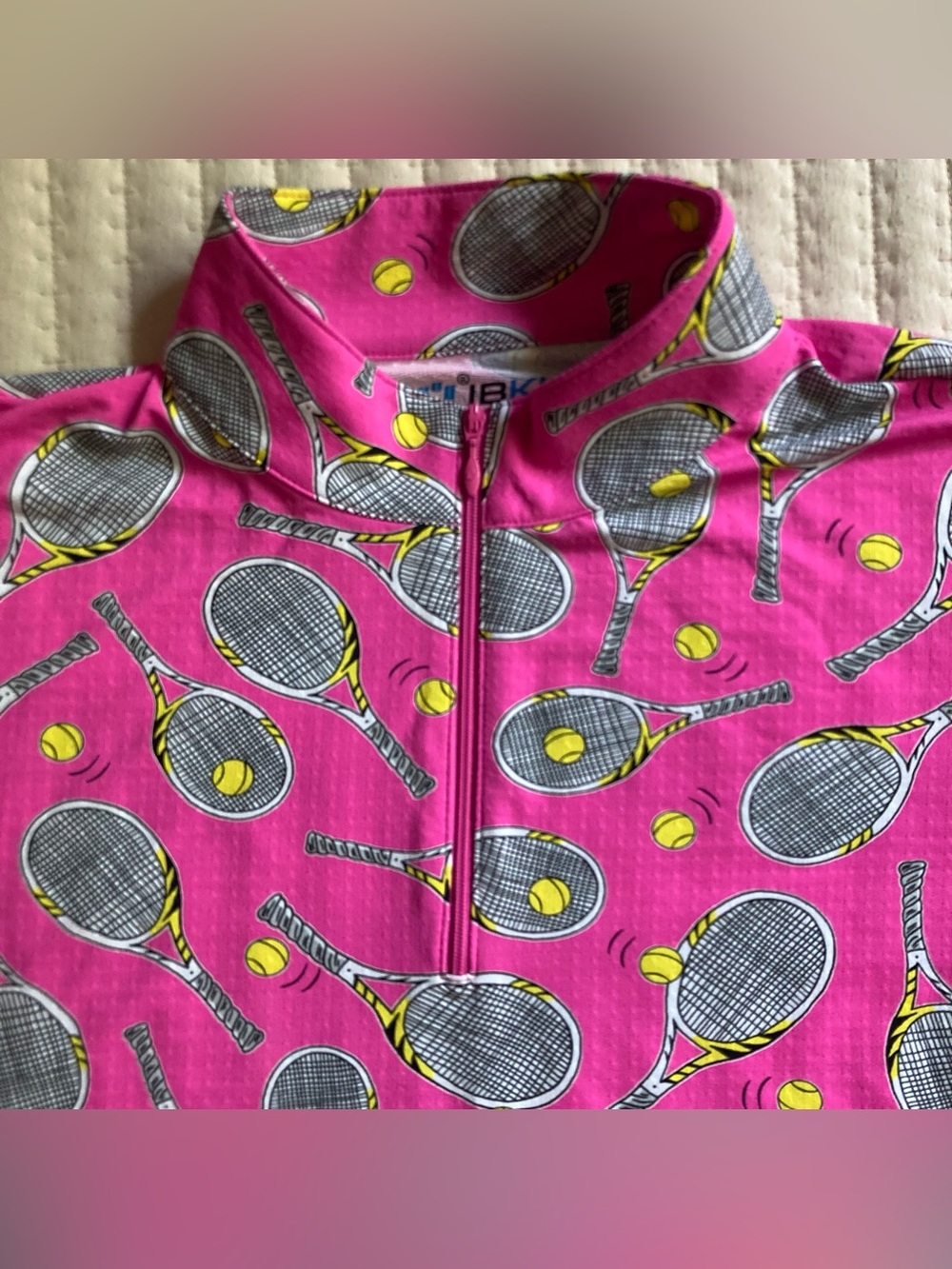 IBKUL Icefil 1/4 Zip Pullover Top Womens XL Pink Tennis Golf Tennis Mesh UPF 50